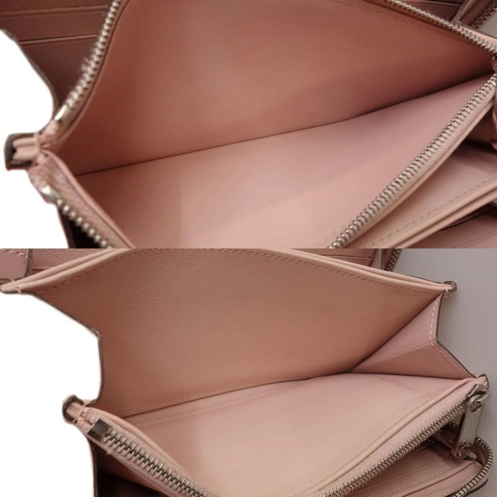 Used LOUIS VUITTON Zippy Wallet M61868 Long Monogram Mahina Magnolia (Pink) 083014 (Good)