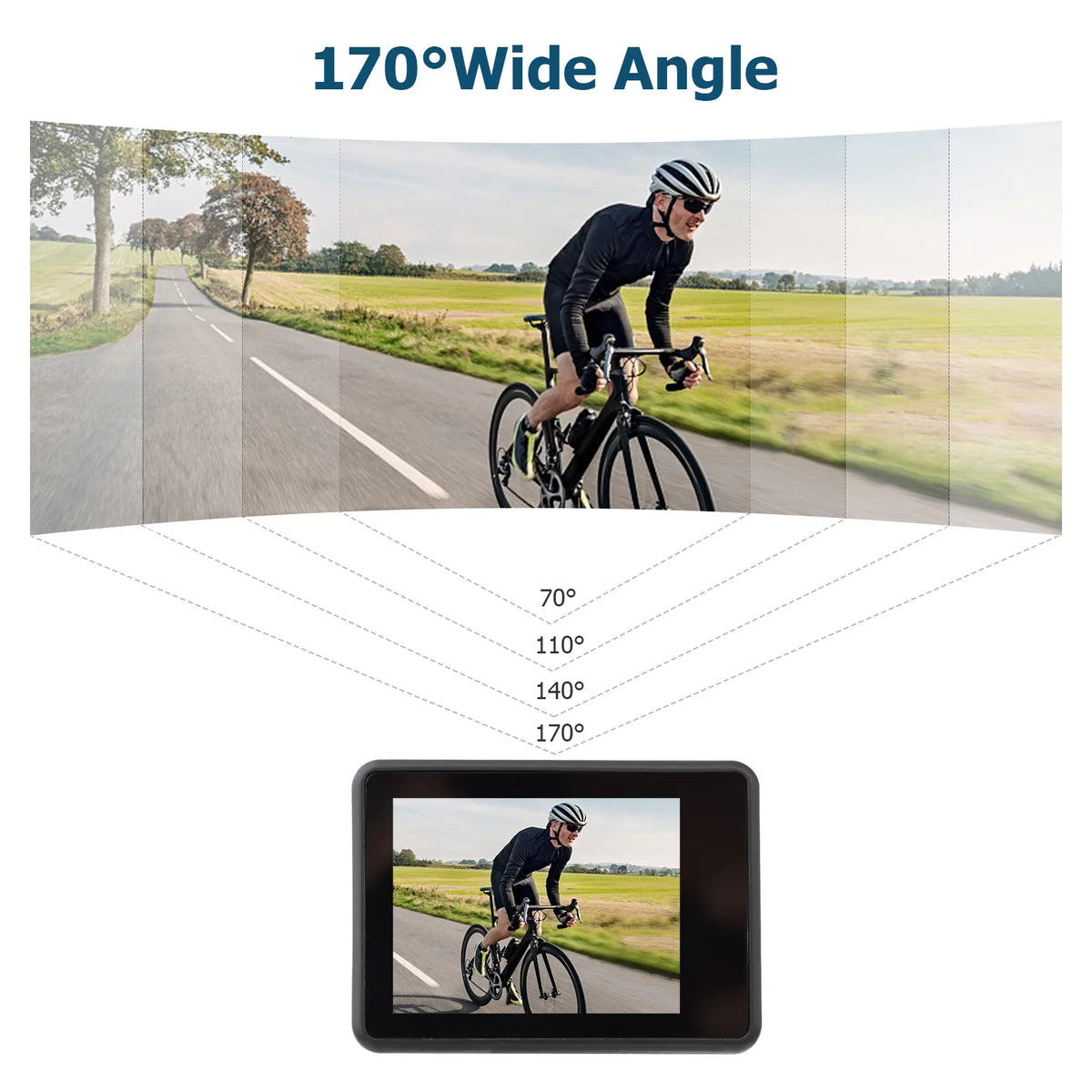 Radirus 4K60FPS Ultra High Definition WiFi Action Camera, Dual Screen, 170° Wide Angle, 30 Meters Waterproof, Sports Camera with Mounting Accessories Kit, Black