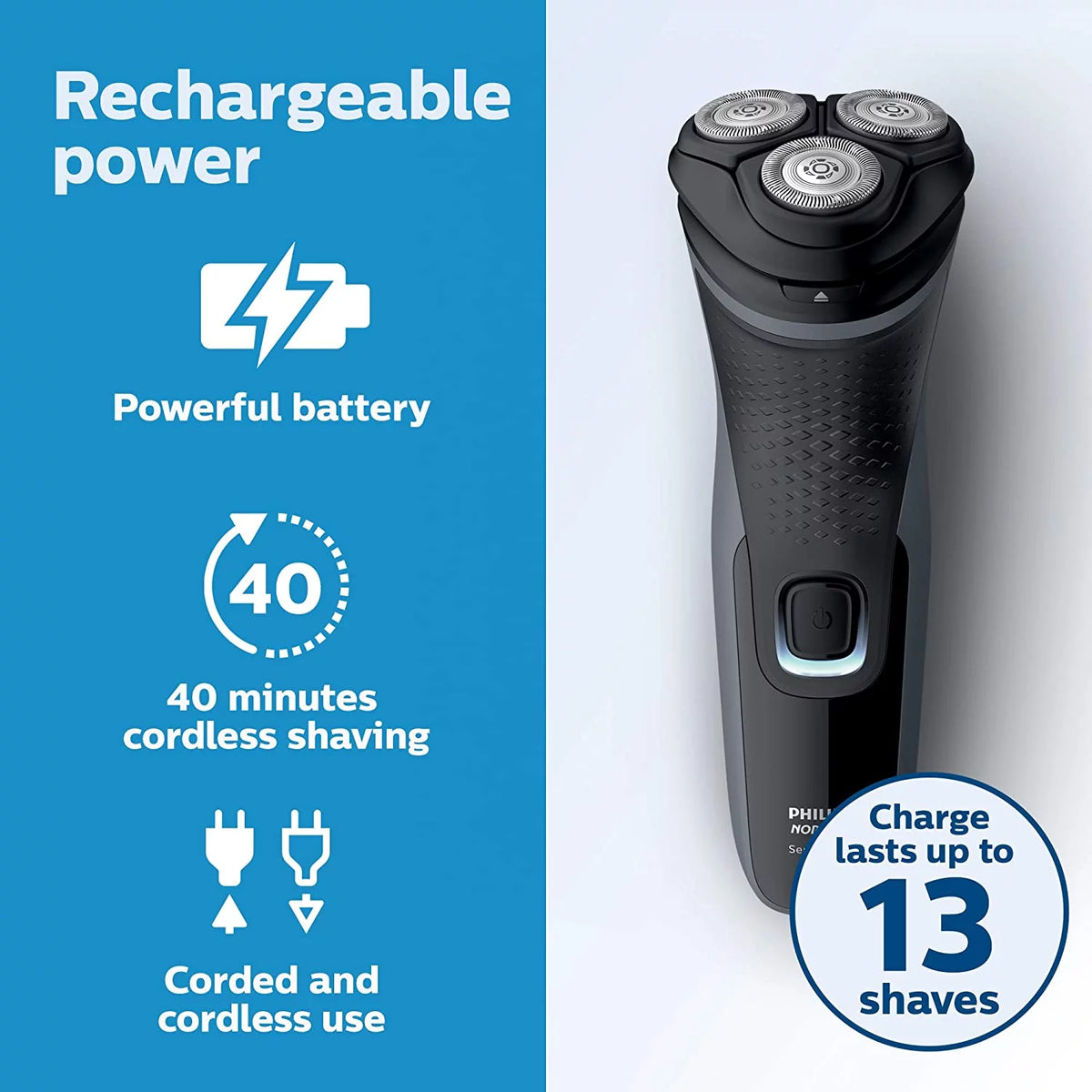 Philips Norelco Mens Shaver Rechargeable Electric Shaver with Pop-Up Trimmer Grooming for Men, S1211/81