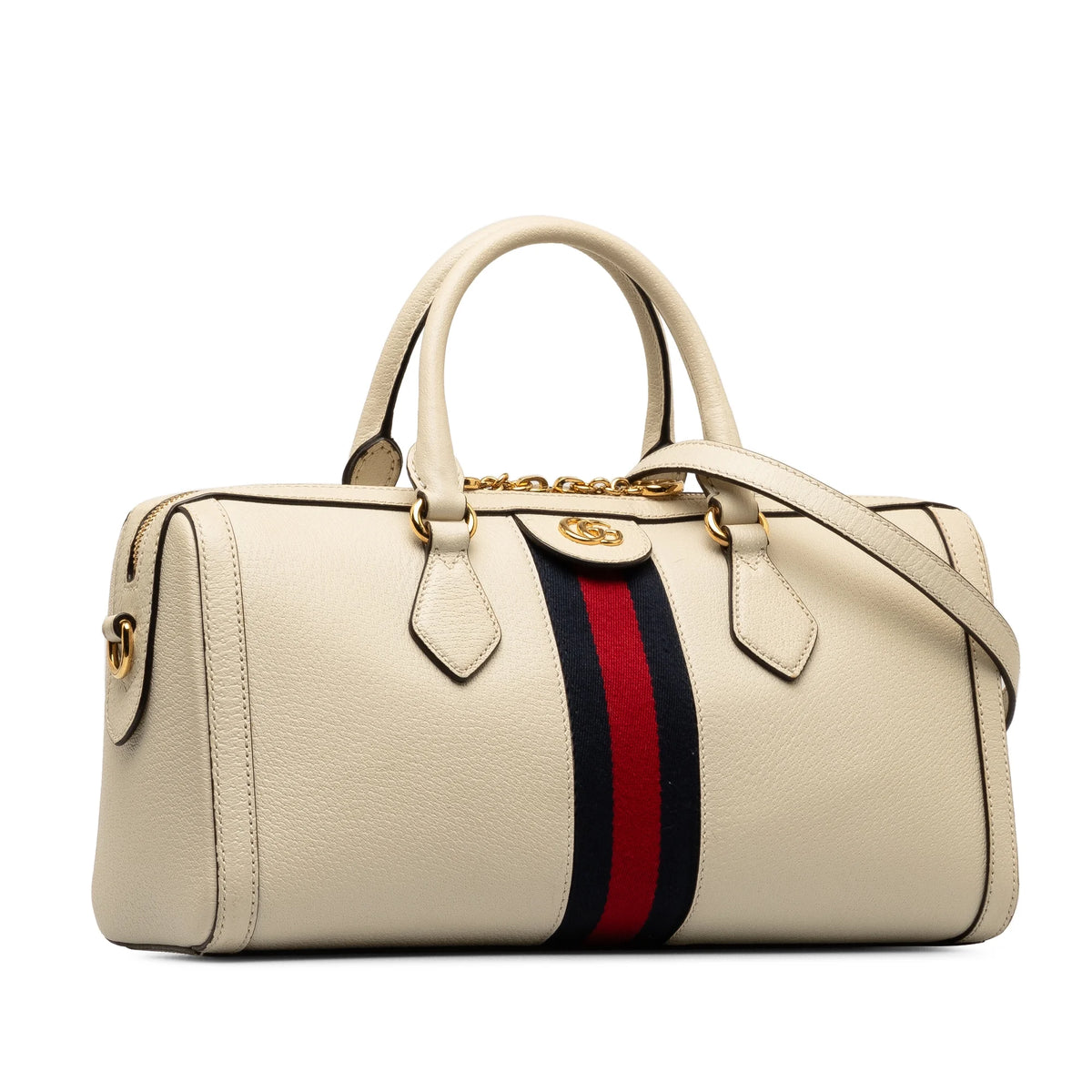 Secondhand Authenticated Gucci Ophidia Satchel Calf Leather White Unisex (Good)