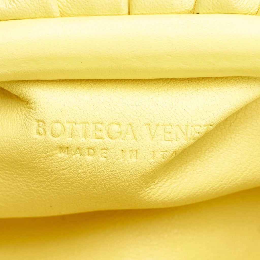 Previously Owned Authenticated Bottega Veneta The Pouch Calf Leather Yellow Crossbody Bag Unisex (Good)