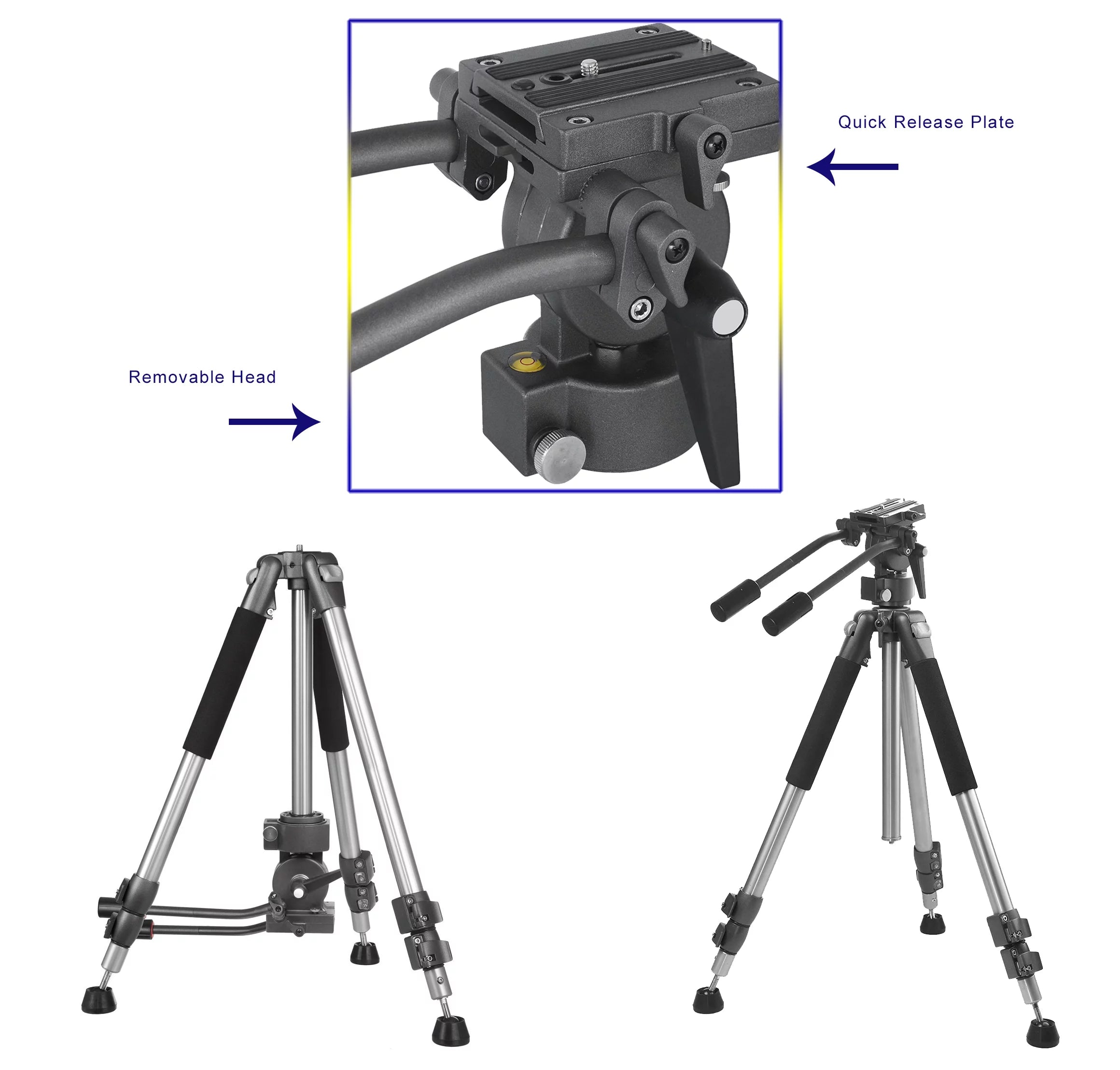 Heavy Duty Remote Controlled Dual Handle Aluminum 67 Tripod (Stronger Alternative To Sony VCT-60AV, VCT-80AV)
