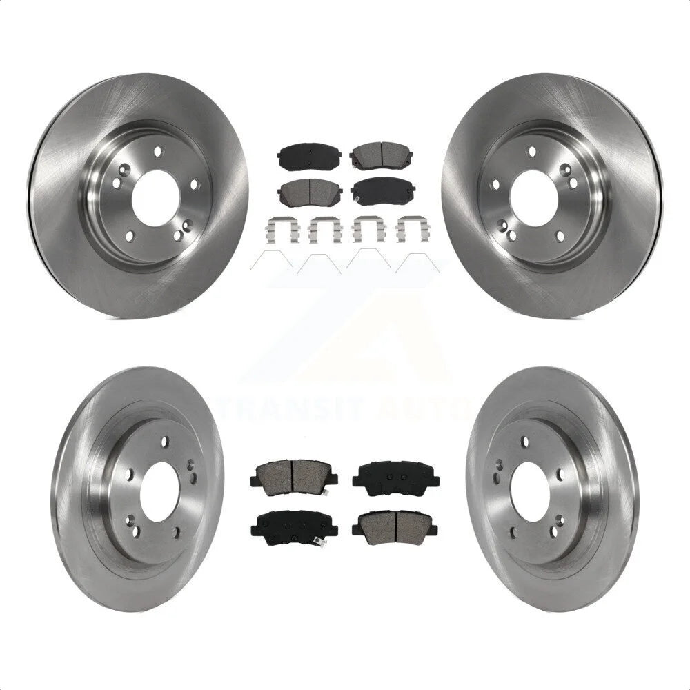 Transit Auto - Front Rear Disc Brake Rotors And Semi-Metallic Pads Kit For 2022 Hyundai Kona AWD With Electric Parking K8S-103756