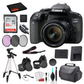 Canon EOS 800D (Rebel T7i) 18-55mm IS STM Lens  Bundle  SanDisk 32gb SD Card + 3PC Filter Kit