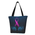 Lukts Two Human Hands Are Holds Pink Ribbon Awareness Tote Bag,Shoulder Bag For Her Hobos Handbags Large Capacity Shopping Bag