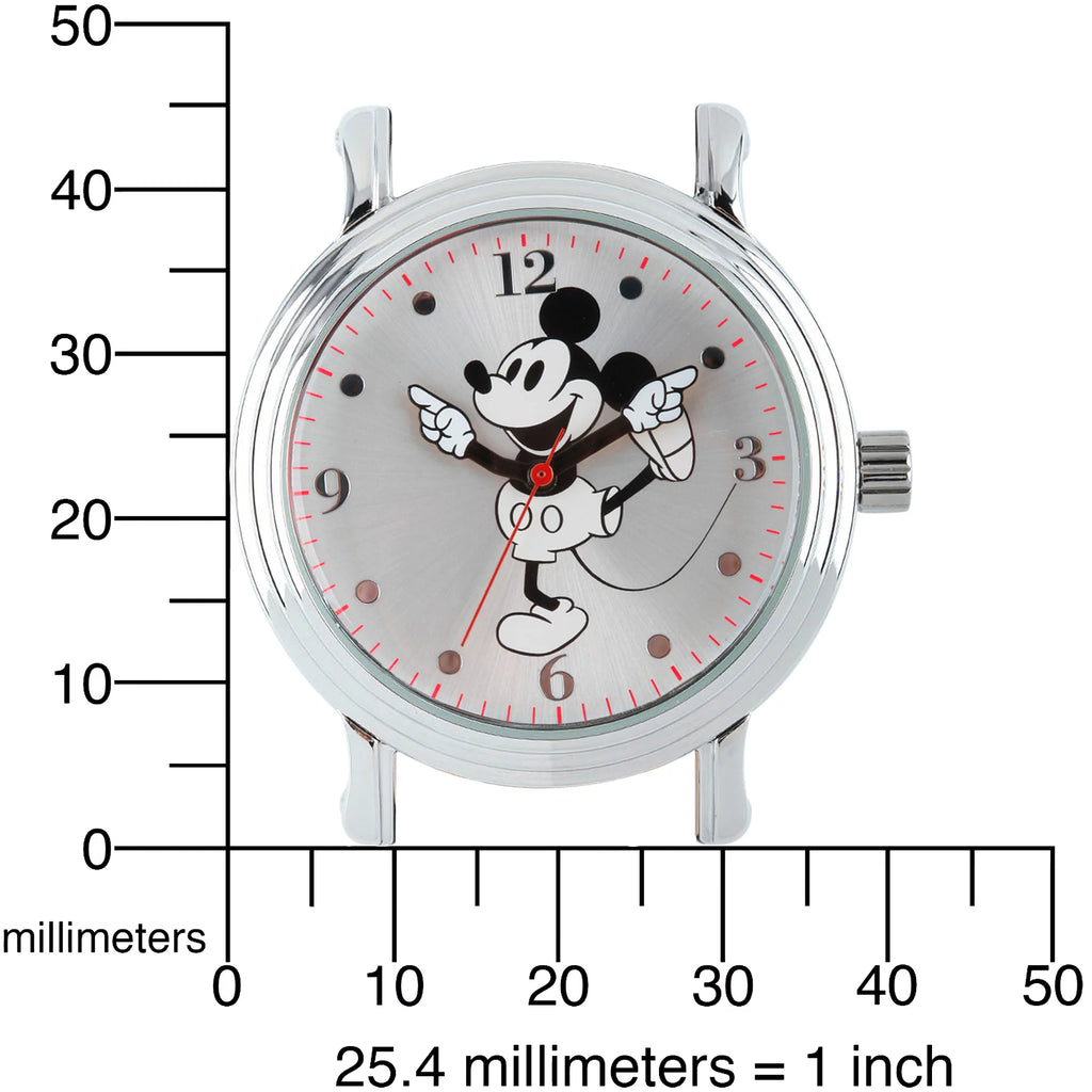 For Her Shinny Silver Vintage Articulating Alloy Case Watch, White Leather Strap