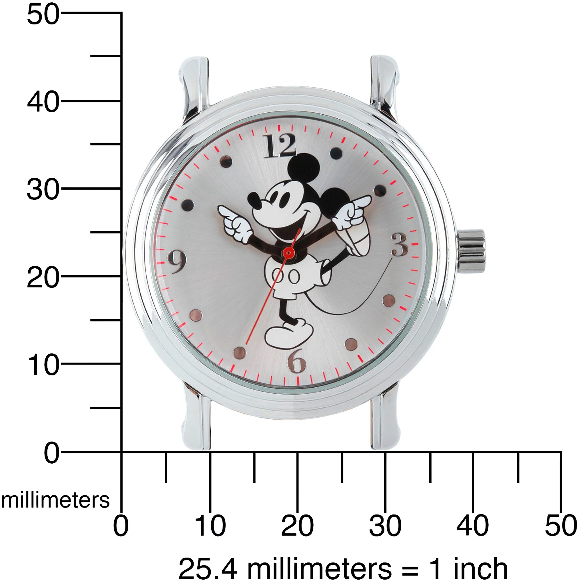 For Her Shinny Silver Vintage Articulating Alloy Case Watch, White Leather Strap