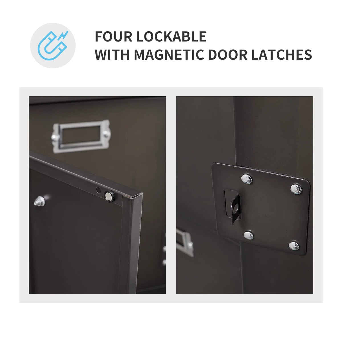 STANI Metal Lockers for Employees,71" Alloy Storage Cabinet with 4 Door Lockable for Office Staff,Home Sundries,Gym,School