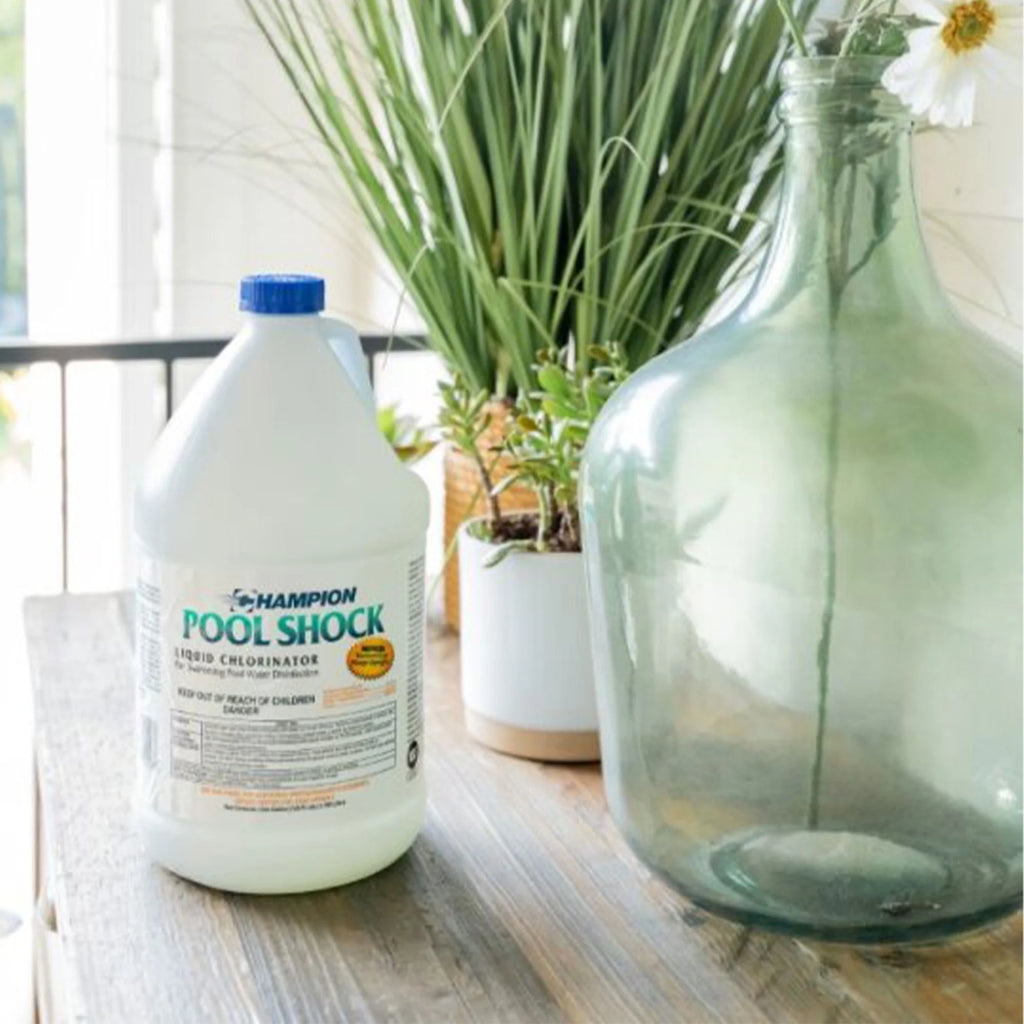 Champion Pool Shock Liquid Chlorinator for Pool Water Disinfection (4 Pack)