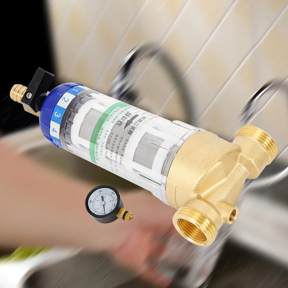 Reusable Spin Down Sediment Water Filter Home Water Filter for Remove Sediment Sand Water Pipe Pre-filter 50℃ Water Filter