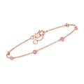 RS Pure by Ross-Simons 0.20 ct. t.w. Pink Sapphire Station Bracelet in 14kt Rose Gold, For Her, Adult