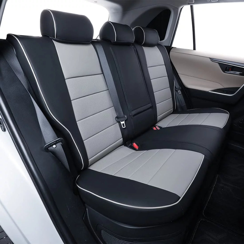 EKR Custom Fit Taos Car Seat Covers for Volkswagen Taos S SE 2022 2023 -Full Set Leather Auto Seat Covers(Black with Gray)