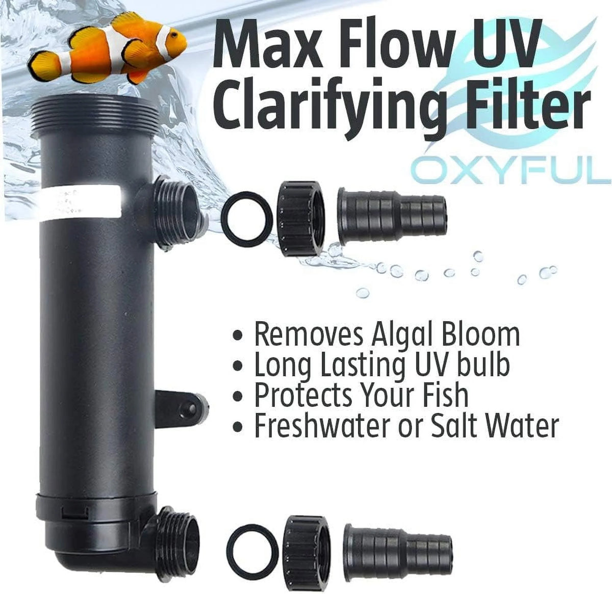 9W Non-Submersible UV Ultraviolet 11" Light Clarifier Lamp Filter For Aquarium Koi Pond Fish