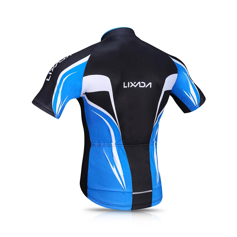 Lixada Cycling Jersey Set for Men, Breathable Quick,Dry Biking Shirt with Gel Padded Shorts, MTB Bike Clothing Set for Enhanced Performance
