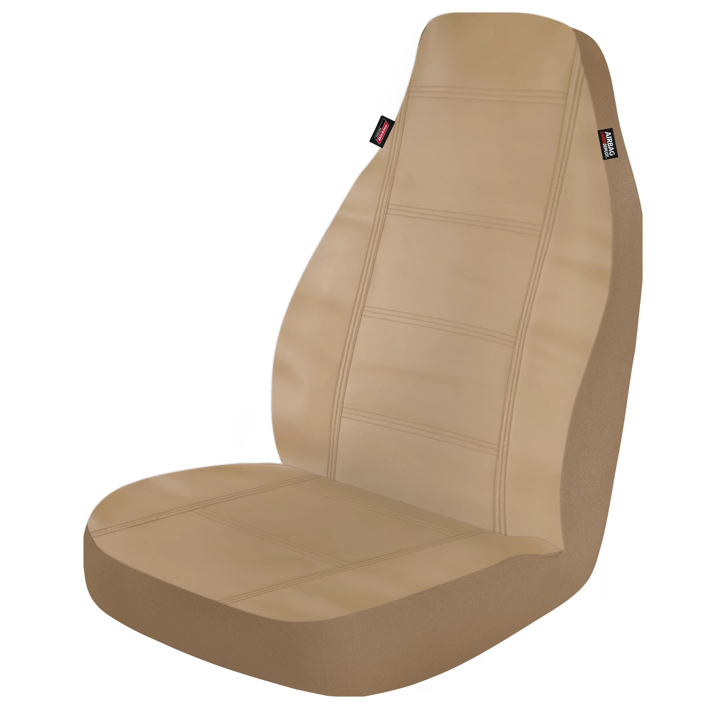 Genuine Dickies 2 Piece Prestige Front Car Seat Covers Vegan Leather Beige, 806514