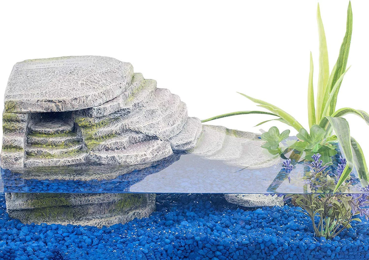Penn-Plax Reptology Crystal-Falls Tiered Water Filtration System for Turtles and Amphibians, Gray