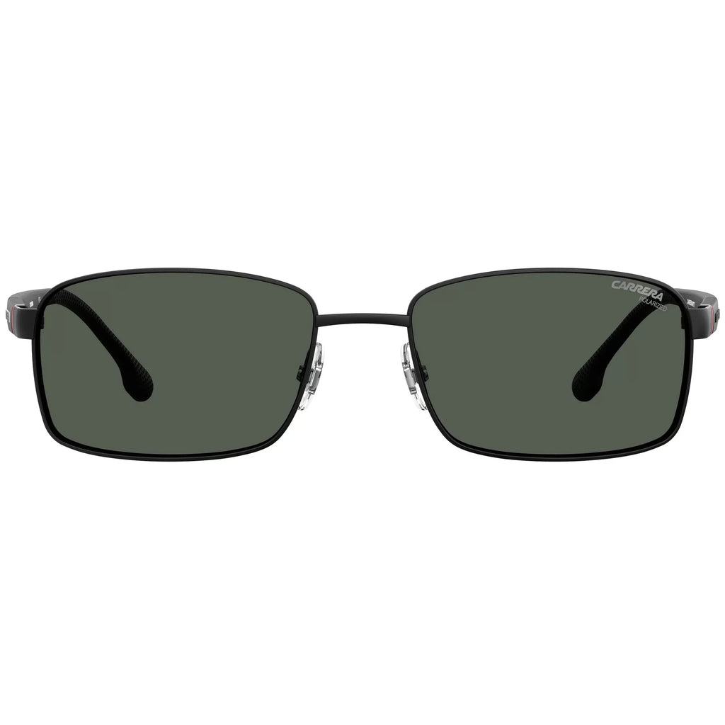 Carrera Men's 8037/S Rectangular Sunglasses, Black/Polarized Gray, 58mm, 18mm