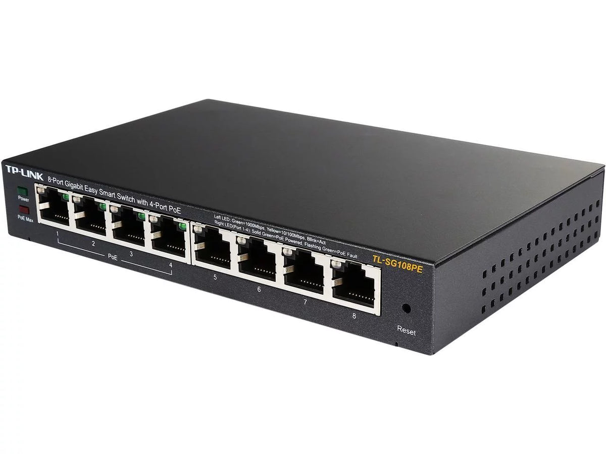 TP-Link TL-SG108PE V3 | 8 Port Gigabit PoE Switch | Easy Smart Managed | 4 PoE+ Ports @64W | Plug & Play | Sturdy Metal w/ Shielded Ports | Fanless | QoS, Vlan & IGMP | Limited Lifetime Protection