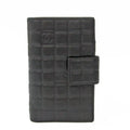 Used Chanel Chocolate Bar For Her Leather Middle Wallet (bi-fold) Black (Good)