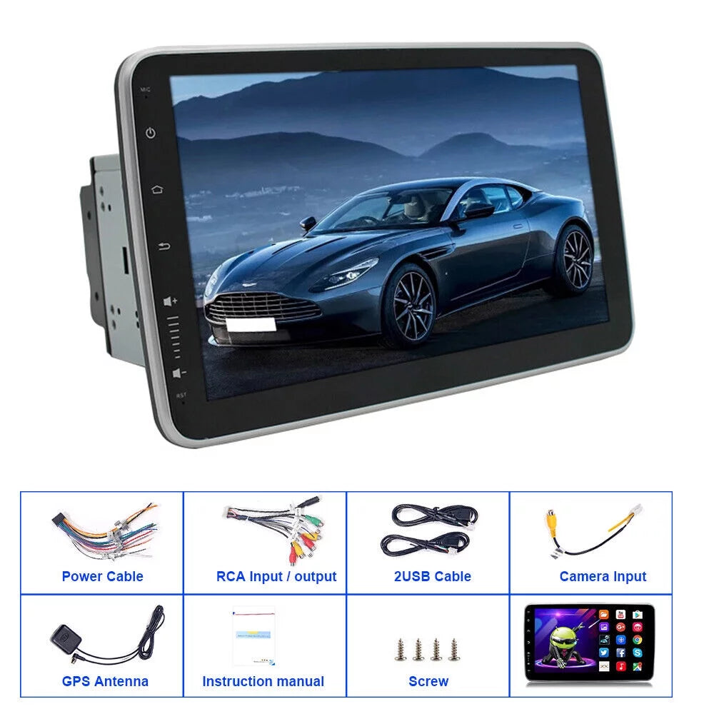 kydely  10 Inch On-Board Android 9.1 GPS Wifi Dual Din Touch Screen Player Navigation