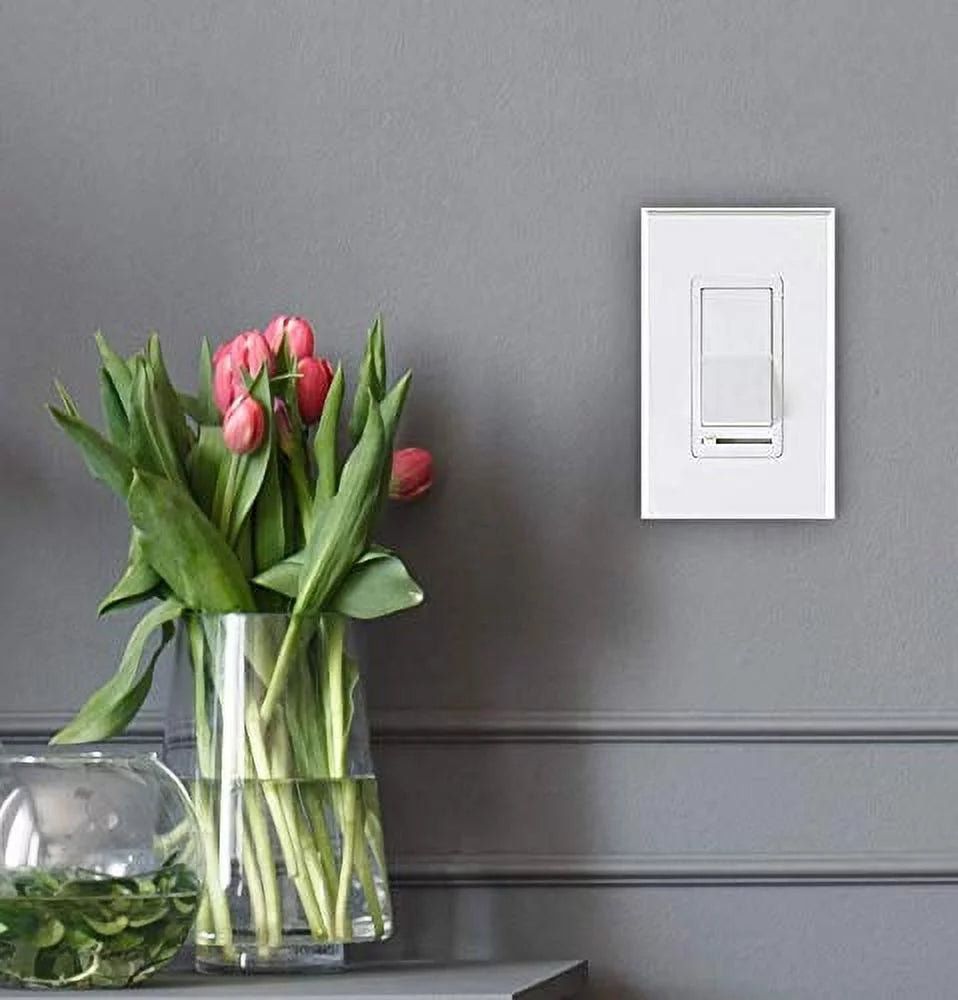 Cloudy Bay in Wall Dimmer Switch for LED Light/CFL/Incandescent,3-Way Single Pole Dimmable Slide,600 Watt max,Cover Plate Included