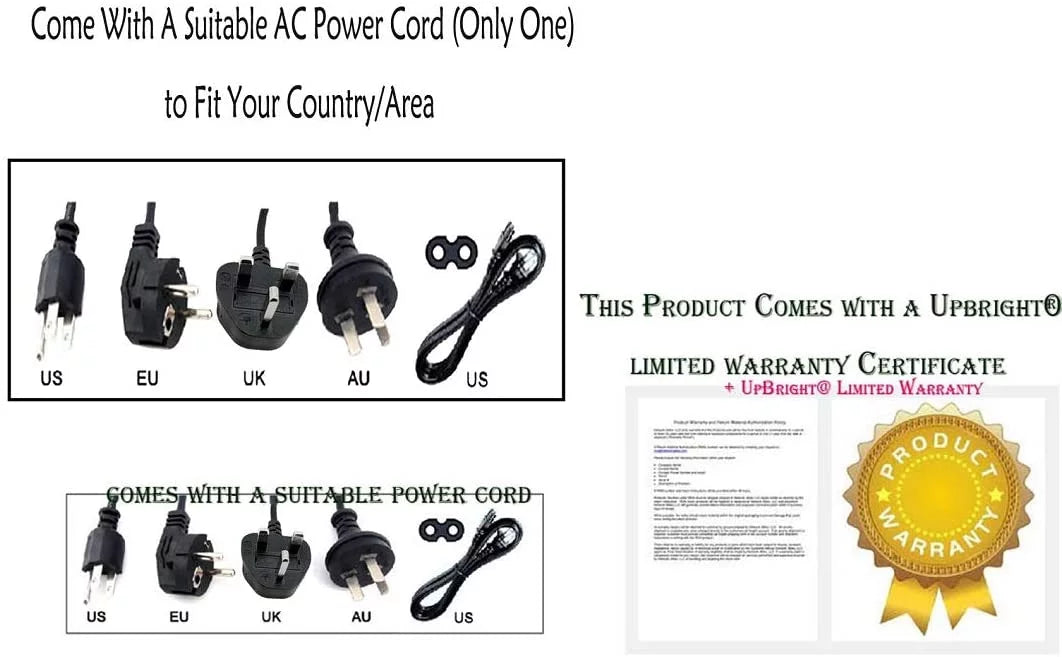 UPBRIGHT NEW Global AC / DC Adapter For Atron Vision AVF240 24" 144Hz Gaming Monitor Power Supply Cord Cable PS Charger Mains PSU