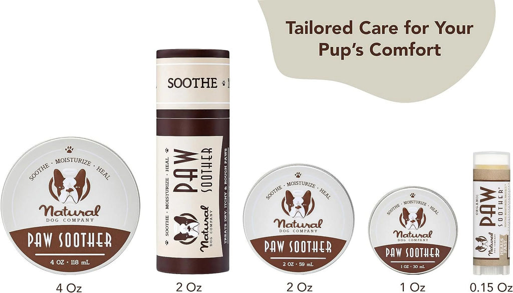 Natural Dog Company Paw Soother Balm, 2 oz. Stick, Dog Paw Cream and Lotion, Moisturizes & Soothes Irritated Paws & Elbows, Protects from Cracks & Wounds
