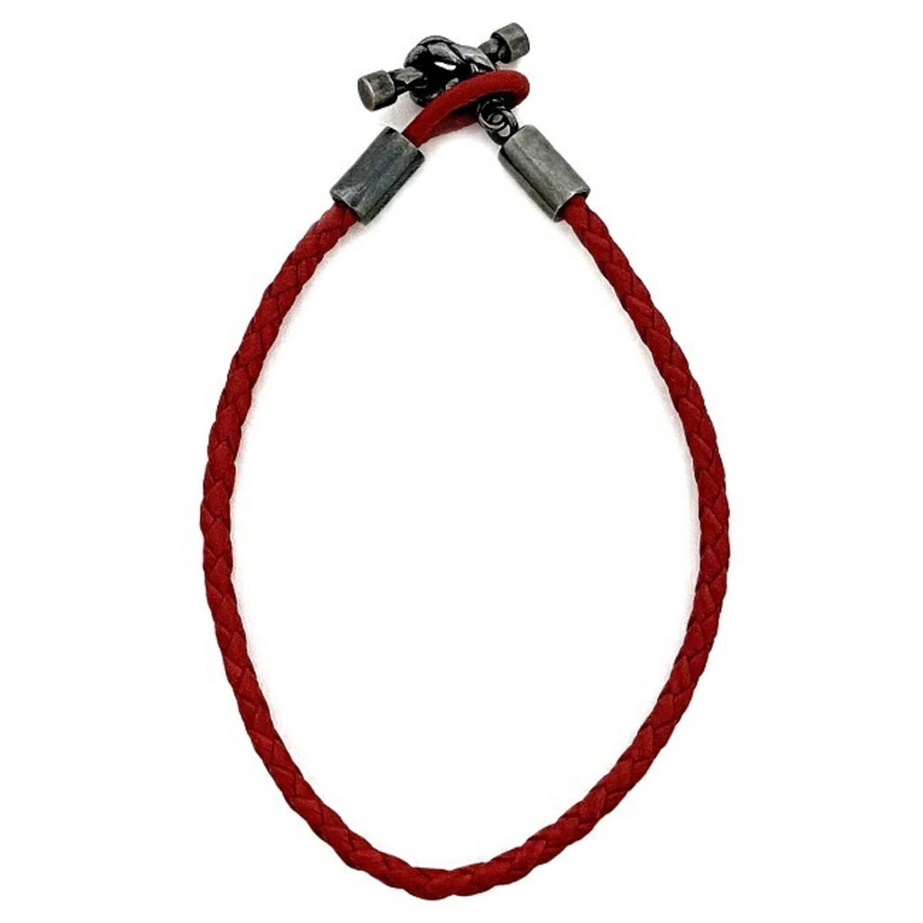 Secondhand Bottega Veneta Ec-14210 Leather,Silver 925 Charm Bracelet Red Color (Like New)