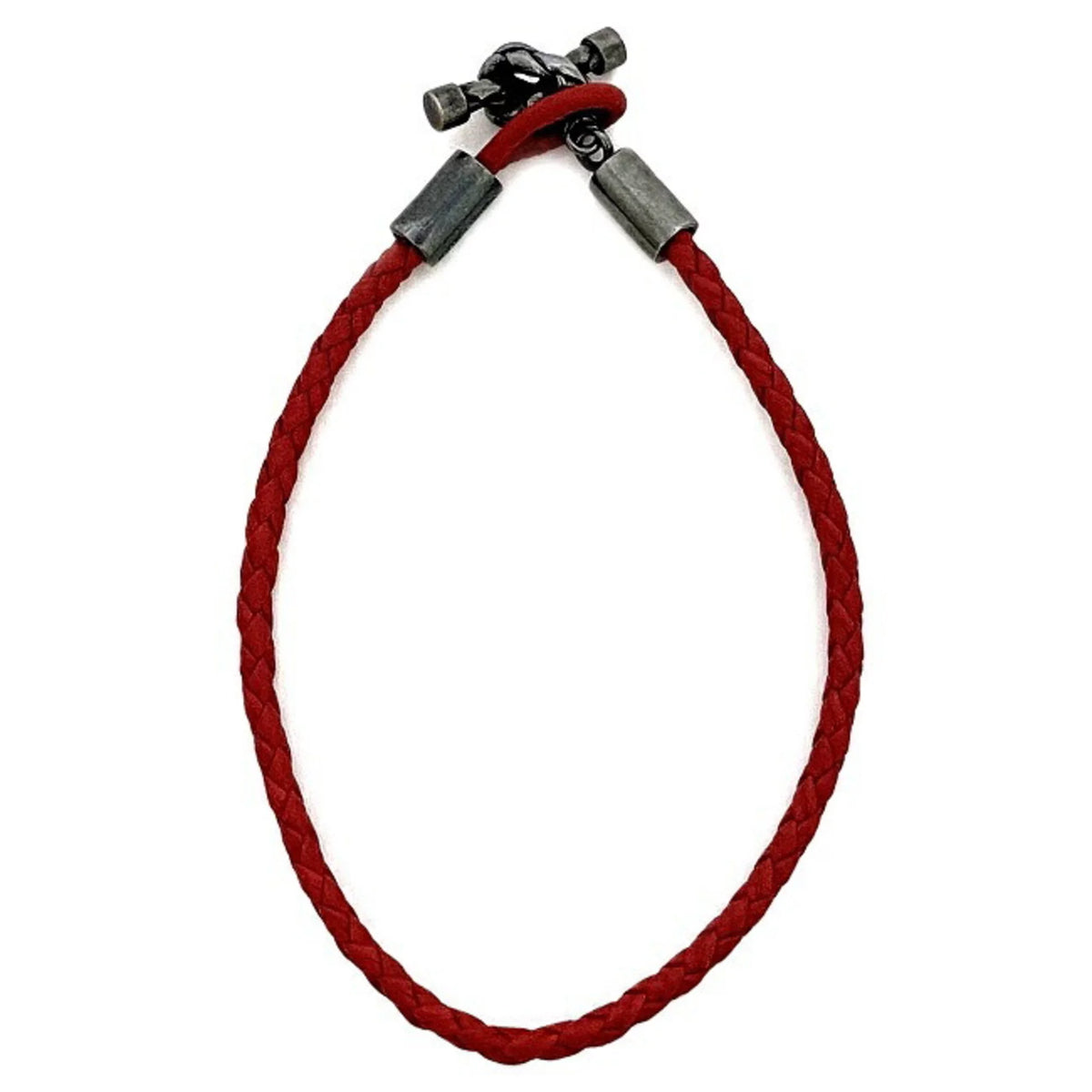 Secondhand Bottega Veneta Ec-14210 Leather,Silver 925 Charm Bracelet Red Color (Like New)