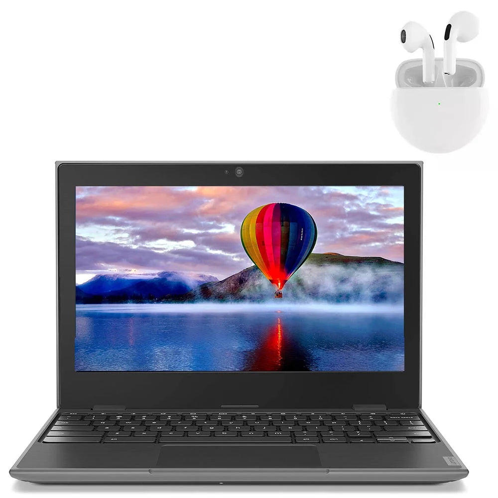 Restored Lenovo 100e Laptop 11.6" Intel Processor 4GB RAM 64GB SSD Windows 10 Pro with Wireless Earbuds (Refurbished)