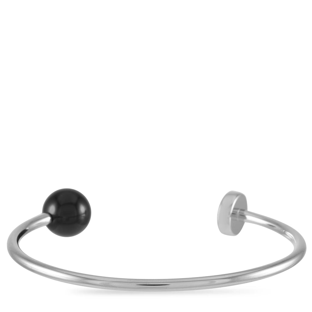Calvin Klein Bubbly Rust-resistant Metal Onyx Open Bangle Bracelet