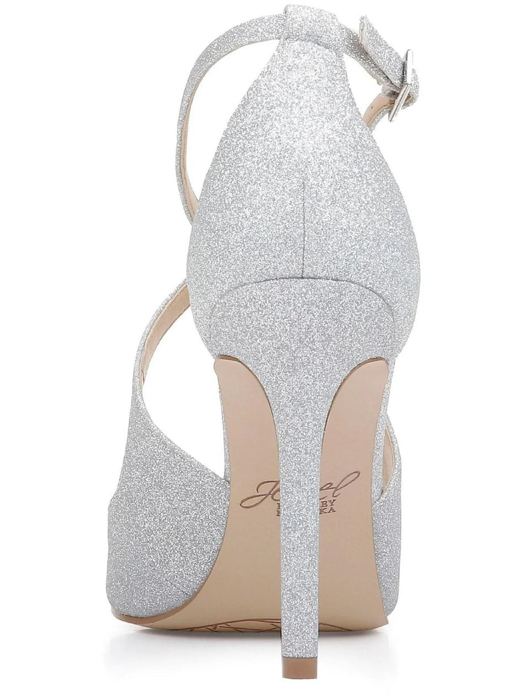 Jewel Badgley Mischka Womens Jonna Glitter Ankle strap D'Orsay Heels