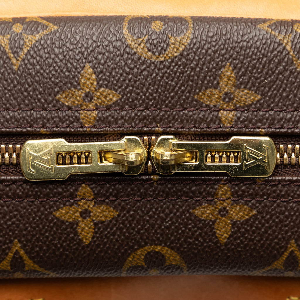 Used Authenticated Louis Vuitton Monogram Deauville Canvas Brown Handbag Top HandleBag Unisex (Good)