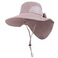Womens Foldable Flap Cover UPF 51+ UV Protective Wide Brim Bucket Sun Hat Black