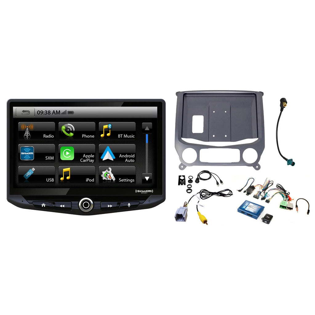 Stinger Heigh10 10" In-dash Infotainment System compatible with Apple CarPlay & Android Auto, Includes Navigation Card & Installation Kit compatible with 14-18 GM Trucks