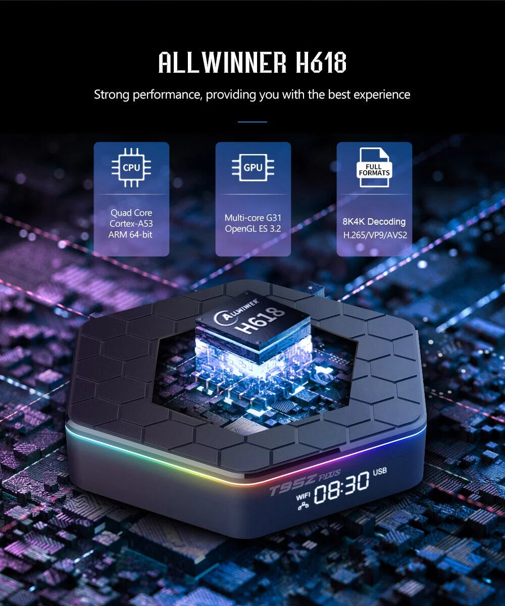 JahyShow T95Z Plus Quad Core 4+128G TV Box - 6K HD Stream Player, Smart Android 12.0