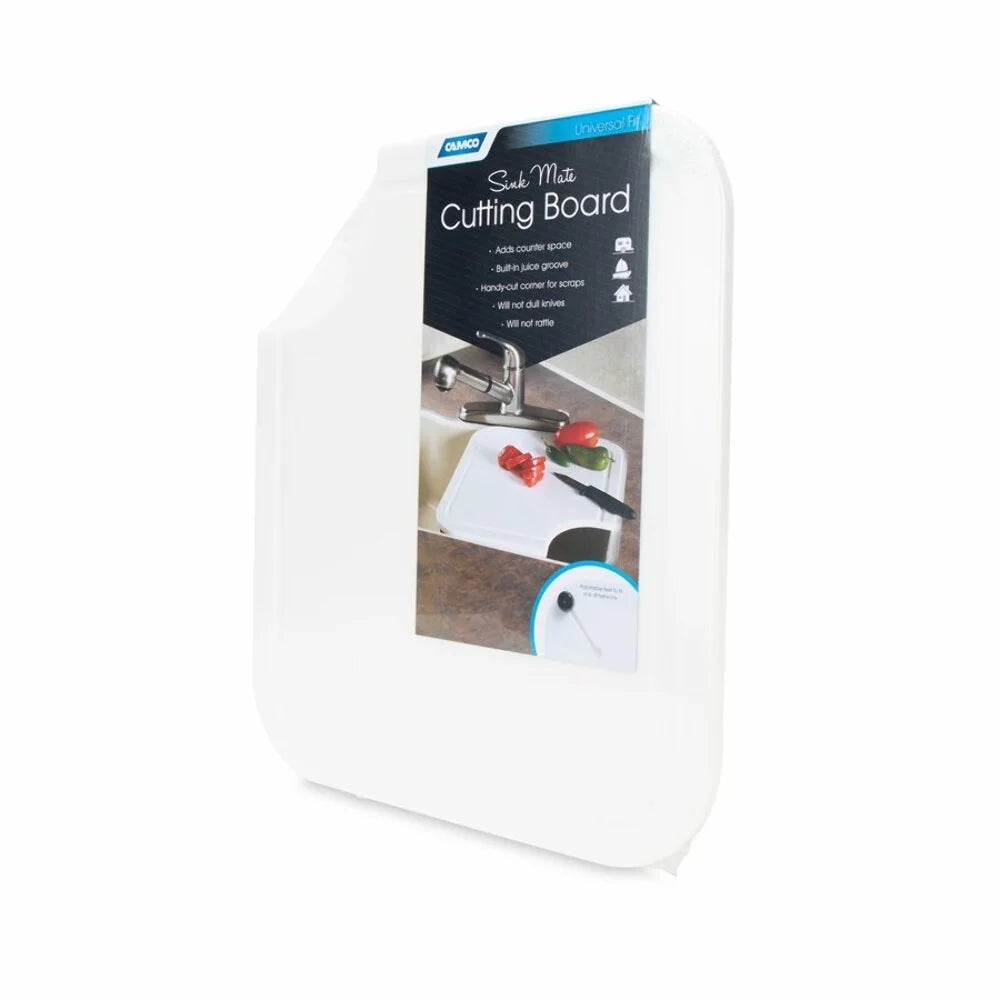 Camco 43857 - Polyethylene White Figured Cutting Board
