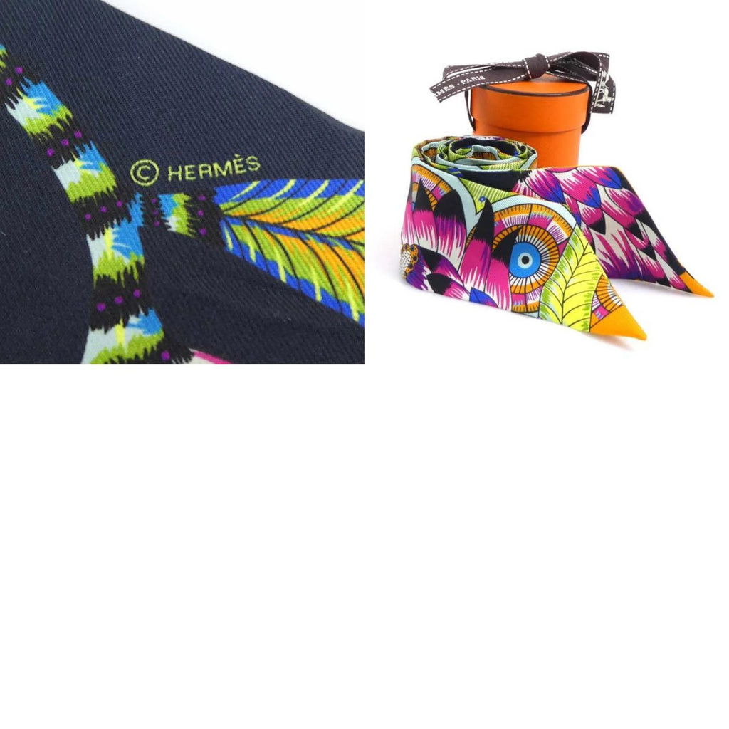 Used Hermes HERMES Scarf Muffler Twilly Silk Multicolor Female e58471f (Good)