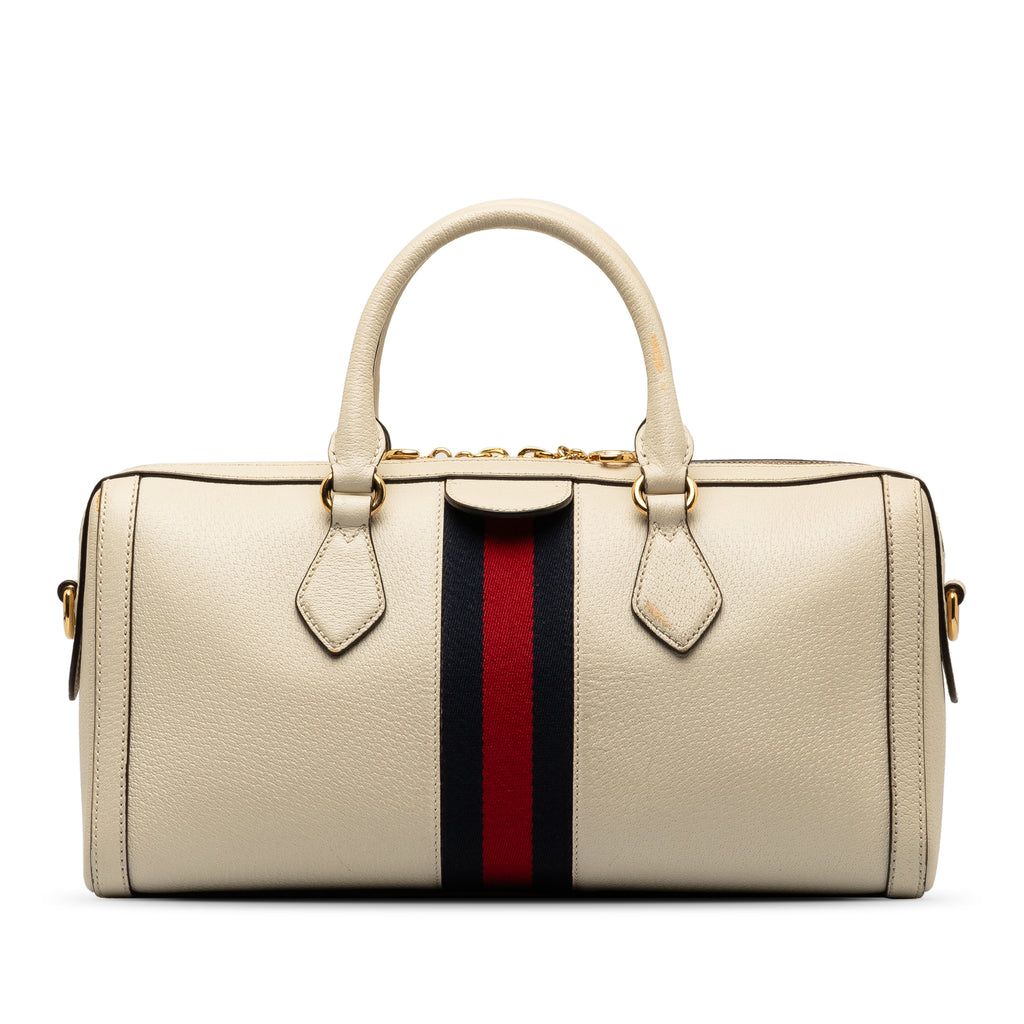 Secondhand Authenticated Gucci Ophidia Satchel Calf Leather White Unisex (Good)