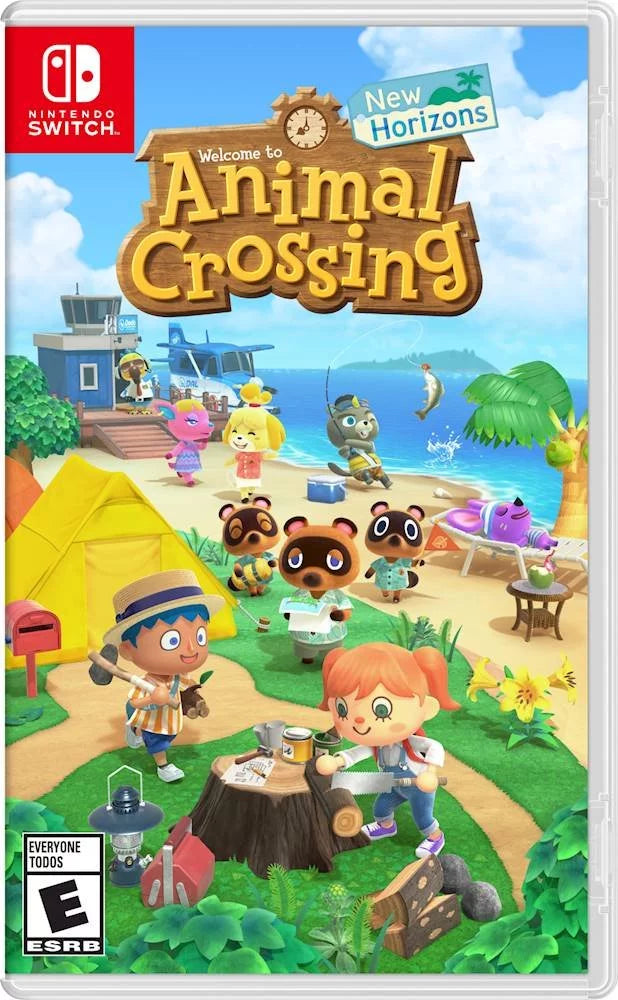 New Nintendo Switch Neon Red/Blue Joy-Con Improved Battery Life Console Bundle with Animal Crossing: New Horizons NS Game Disc