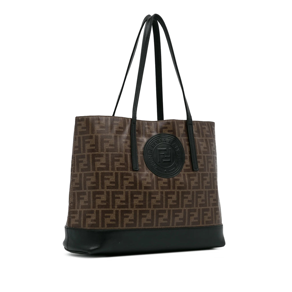 Used Authenticated Fendi Zucca Tote Bag Coated Canvas Fabric Brown Unisex (Good)