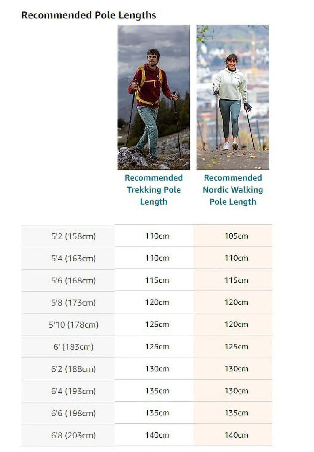 LEKI Nordic Walking Platinium Carbon Series Fixed Length Walking Poles 115cm Brown