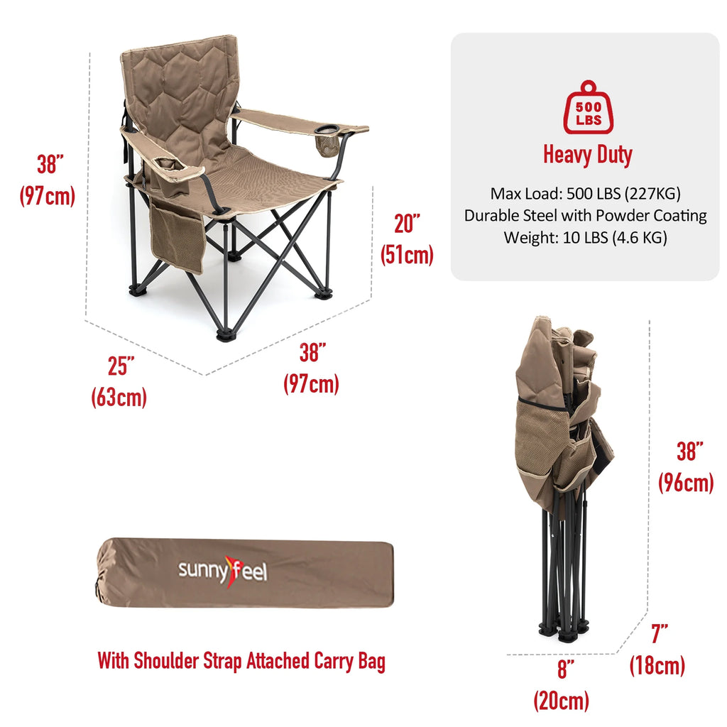 Oversized Folding Camping Chair - 12.13 - Experience comfort and style on all your outdoor adventures!