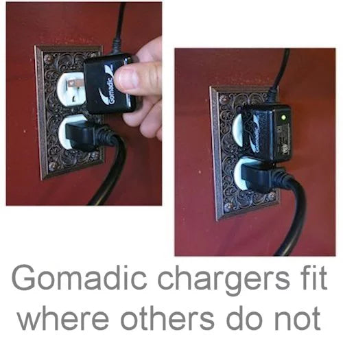 Gomadic Intelligent Compact AC Home Wall Charger suitable for the Nokia 6263 6265i 6282 - High output power with a convenient, foldable plug design -