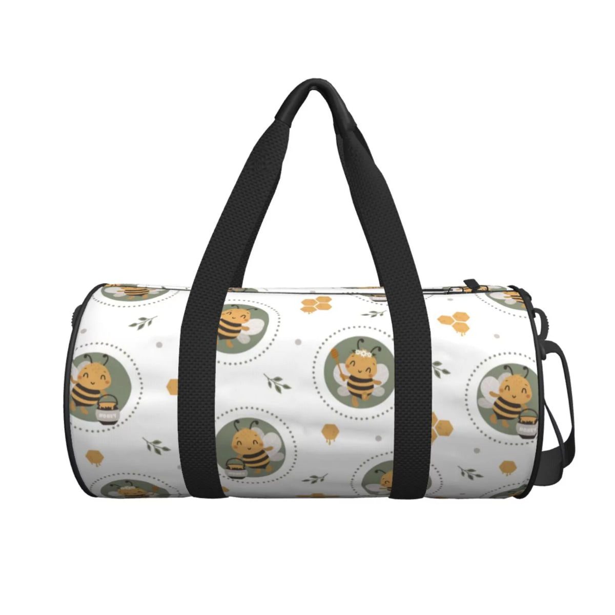 XMXT Unisex Large Sports Tote Gym Bag for Women, Cute Bee Honey Print Weekenders Bags Travel Bag