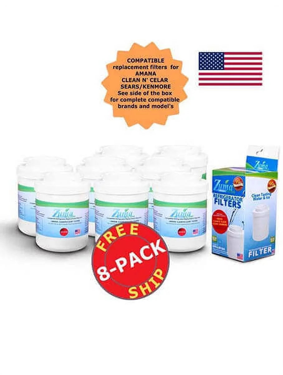 ZUMA Brand , Water and Ice Filter , Model # OPFA-RF300 , Compatible with Amana® 12388402 - 8 Pack - Made in U.S.A.