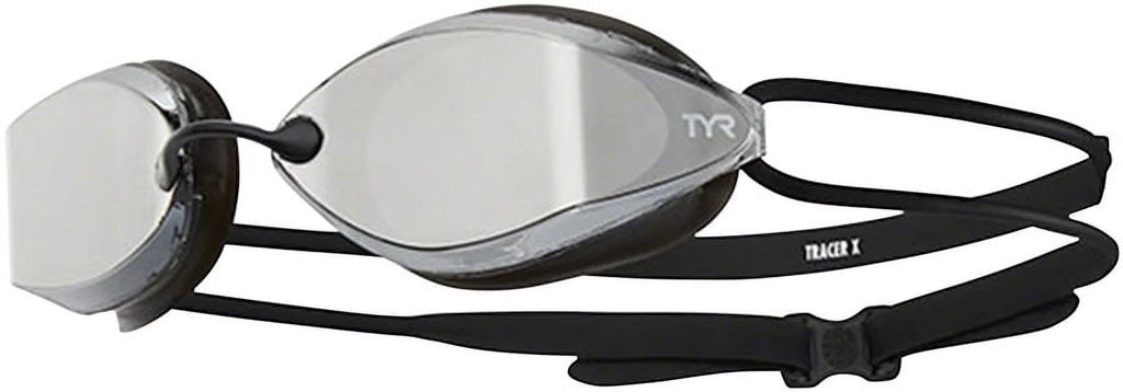 TYR Tracer X Racing Mirrored Goggle BLK Frame/Silver Gasket/Silver Metallic Mirror Lens