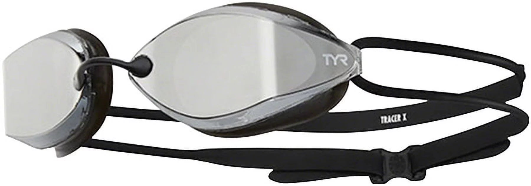 TYR Tracer X Racing Mirrored Goggle BLK Frame/Silver Gasket/Silver Metallic Mirror Lens
