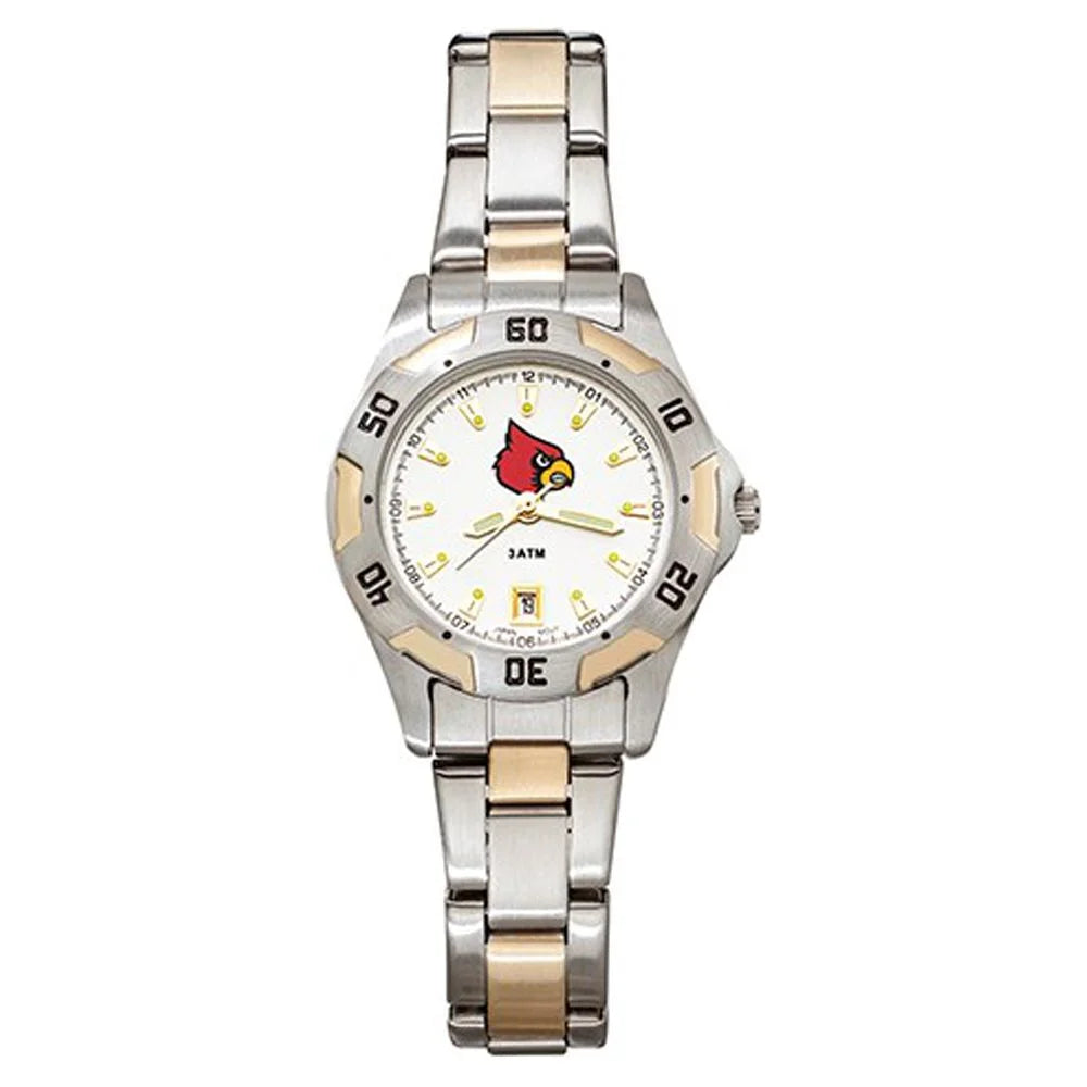 UNIV OF LOUISVILLE ALL-PRO For Her TWO-TONE WATCH W/BRACELET #Q-UL154