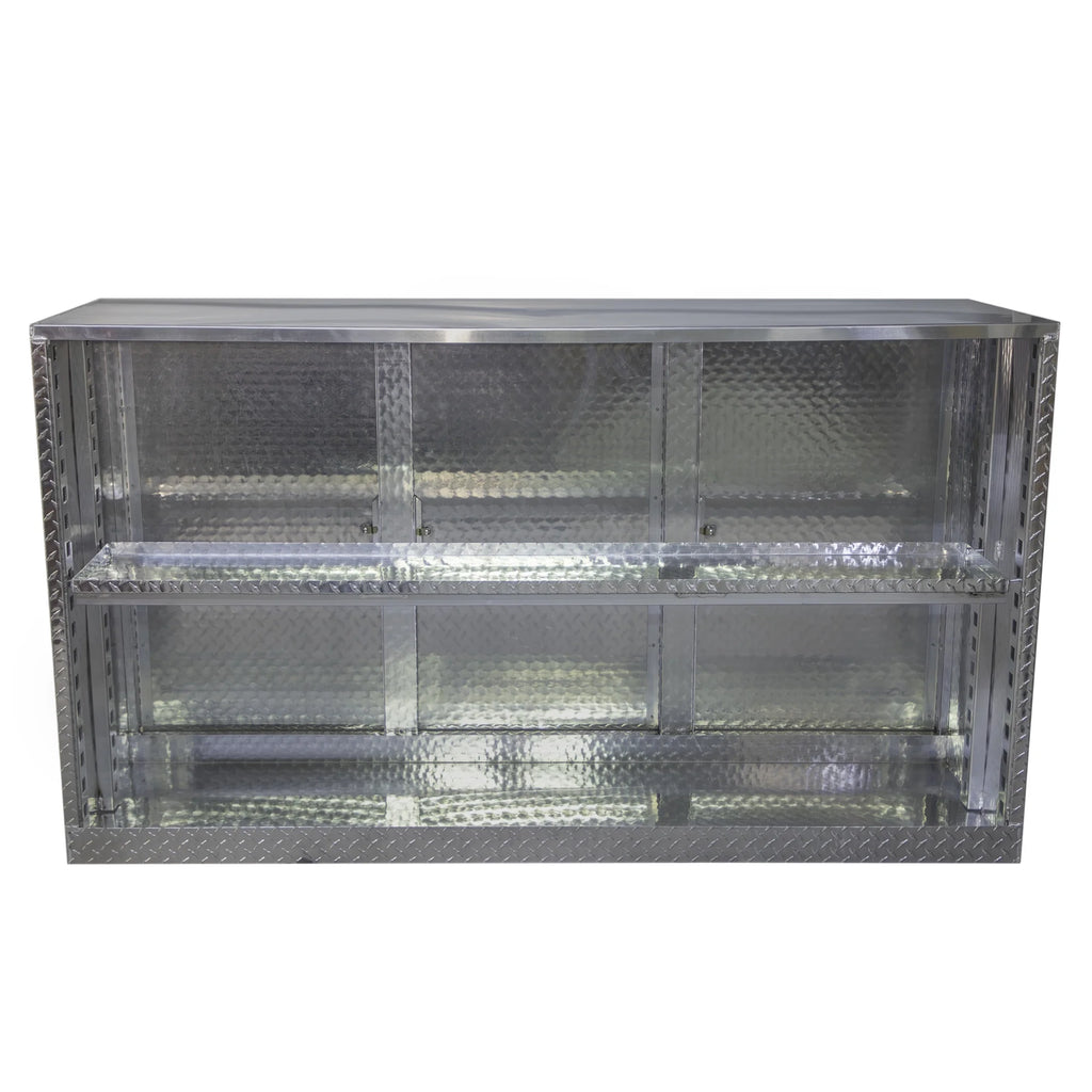 Extreme Max 5001.6418 Diamond Plated Aluminum Base Cabinet for Garage, Shop, Enclosed Trailer - 72", Silver